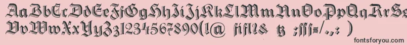 Dshermanngotisch Font – Black Fonts on Pink Background