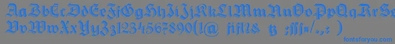 Dshermanngotisch Font – Blue Fonts on Gray Background