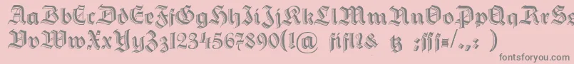 Dshermanngotisch Font – Gray Fonts on Pink Background