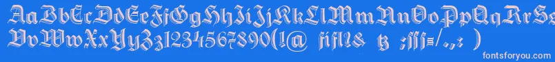 Dshermanngotisch Font – Pink Fonts on Blue Background