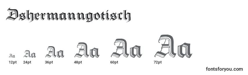 Размеры шрифта Dshermanngotisch