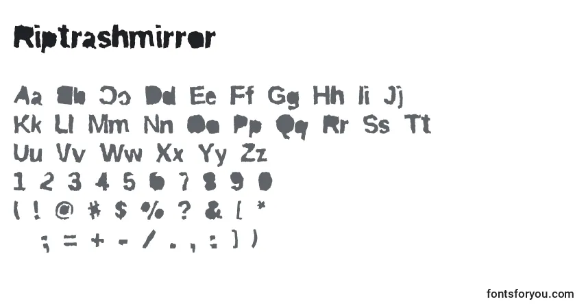 Schriftart Riptrashmirror – Alphabet, Zahlen, spezielle Symbole