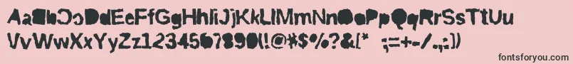 フォントRiptrashmirror – ピンクの背景に黒い文字