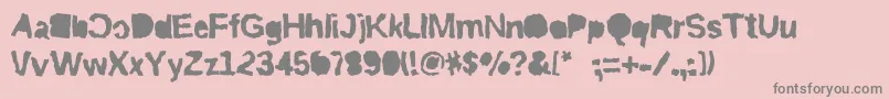 Riptrashmirror-fontti – harmaat kirjasimet vaaleanpunaisella taustalla