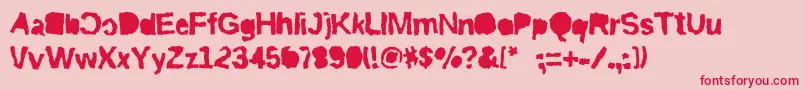Riptrashmirror Font – Red Fonts on Pink Background