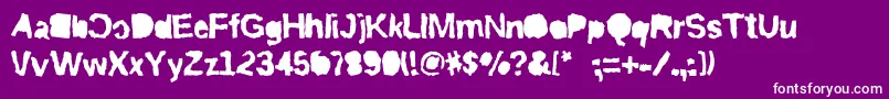 フォントRiptrashmirror – 紫の背景に白い文字