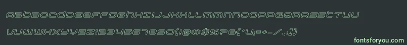 フォントNextwaveoutital – 黒い背景に緑の文字