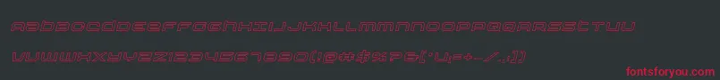 Шрифт Nextwaveoutital – красные шрифты на чёрном фоне