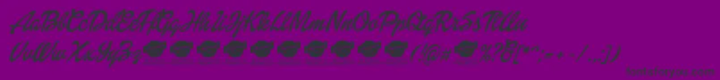 DolliescriptPersonaluse Font – Black Fonts on Purple Background