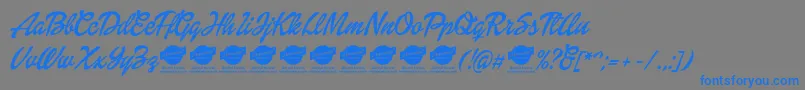 DolliescriptPersonaluse Font – Blue Fonts on Gray Background