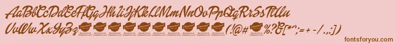 DolliescriptPersonaluse Font – Brown Fonts on Pink Background