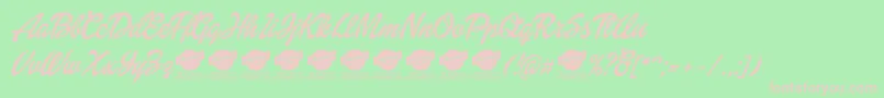 DolliescriptPersonaluse-Schriftart – Rosa Schriften auf grünem Hintergrund