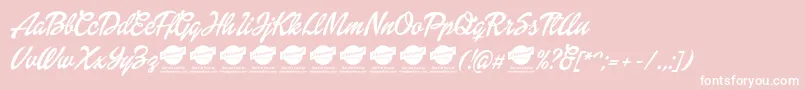 DolliescriptPersonaluse-Schriftart – Weiße Schriften auf rosa Hintergrund