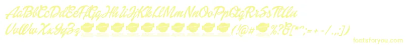 DolliescriptPersonaluse Font – Yellow Fonts on White Background