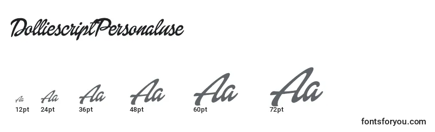 DolliescriptPersonaluse Font Sizes
