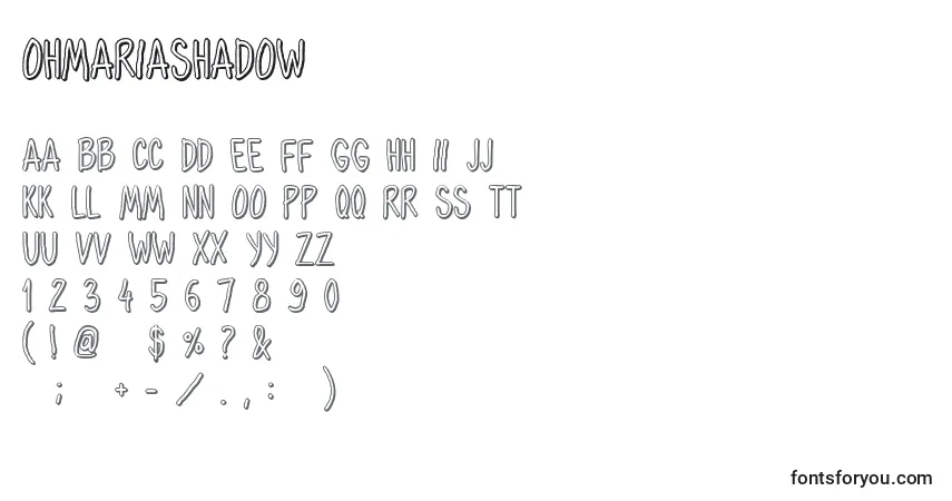 Schriftart OhmariaShadow – Alphabet, Zahlen, spezielle Symbole