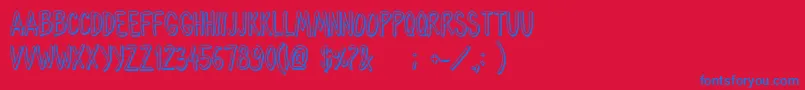 OhmariaShadow Font – Blue Fonts on Red Background