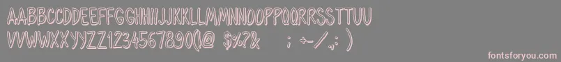 OhmariaShadow-Schriftart – Rosa Schriften auf grauem Hintergrund
