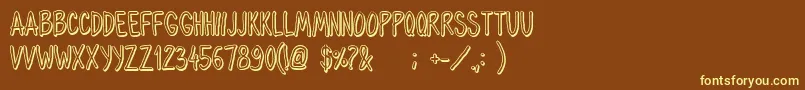 OhmariaShadow Font – Yellow Fonts on Brown Background