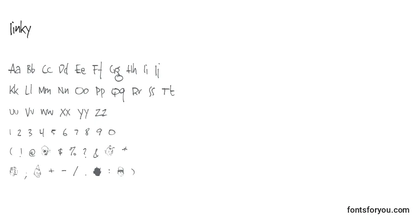 Fuente Jinky - alfabeto, números, caracteres especiales