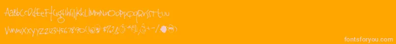 Jinky Font – Pink Fonts on Orange Background