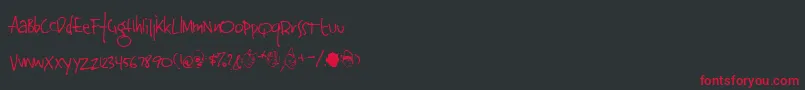 Jinky Font – Red Fonts on Black Background