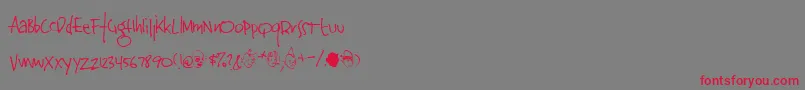 Jinky Font – Red Fonts on Gray Background