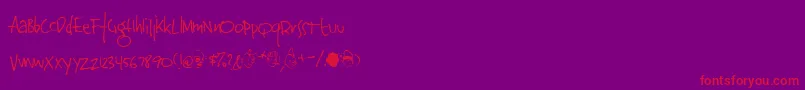 Jinky Font – Red Fonts on Purple Background