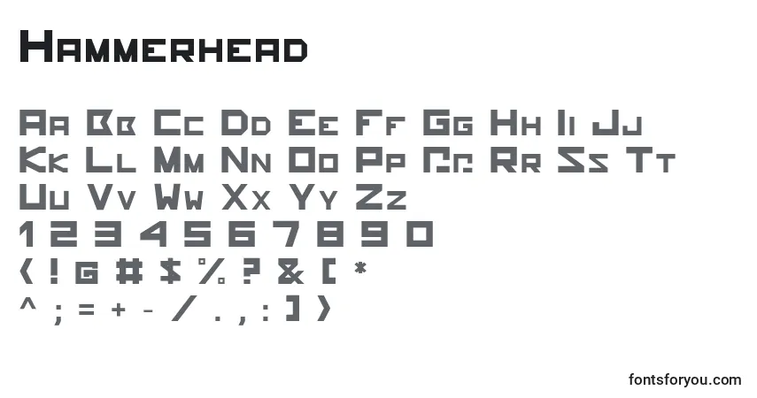 Шрифт Hammerhead (24934) – алфавит, цифры, специальные символы