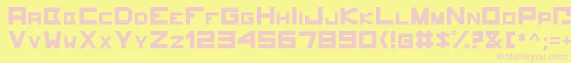 Hammerhead-fontti – vaaleanpunaiset fontit keltaisella taustalla