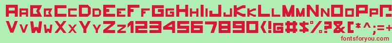 Hammerhead-fontti – punaiset fontit vihreällä taustalla