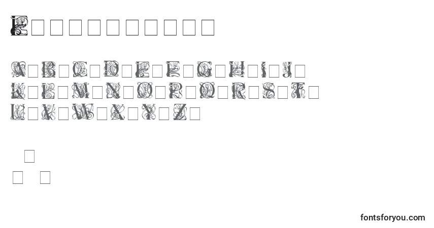 A fonte Elzevier ffy – alfabeto, números, caracteres especiais