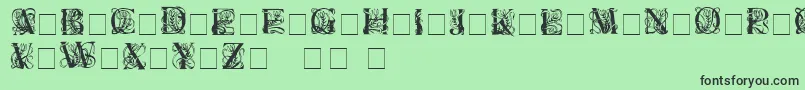 Czcionka Elzevier ffy – czarne czcionki na zielonym tle