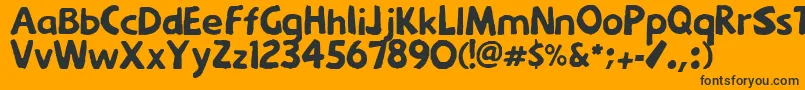 Fonte Menkaya – fontes pretas em um fundo laranja