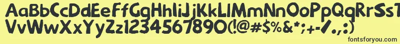 Menkaya Font – Black Fonts on Yellow Background