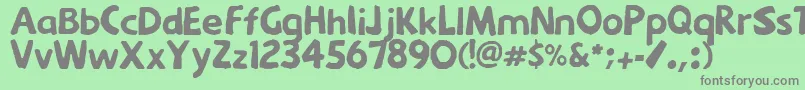 フォントMenkaya – 緑の背景に灰色の文字