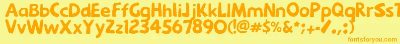 Menkaya Font – Orange Fonts on Yellow Background