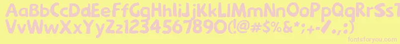 Menkaya Font – Pink Fonts on Yellow Background