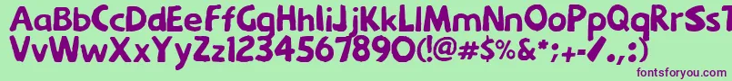 Menkaya-Schriftart – Violette Schriften auf grünem Hintergrund