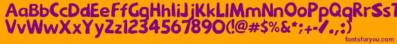 Menkaya-Schriftart – Violette Schriften auf orangefarbenem Hintergrund