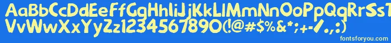 Menkaya Font – Yellow Fonts on Blue Background