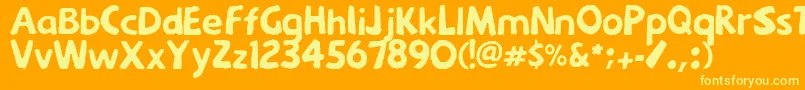 Menkaya-fontti – keltaiset fontit oranssilla taustalla