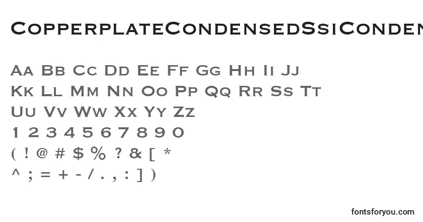 A fonte CopperplateCondensedSsiCondensed – alfabeto, números, caracteres especiais