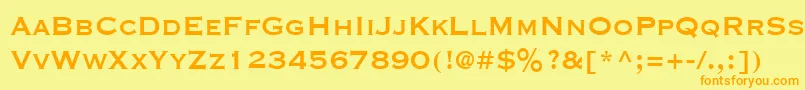 CopperplateCondensedSsiCondensed Font – Orange Fonts on Yellow Background
