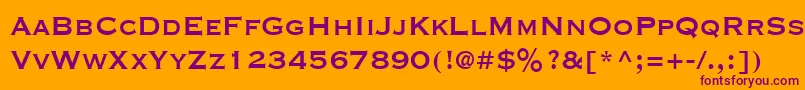 CopperplateCondensedSsiCondensed Font – Purple Fonts on Orange Background