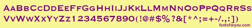CopperplateCondensedSsiCondensed Font – Purple Fonts on Yellow Background