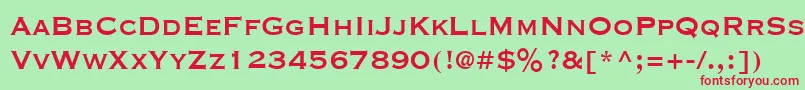 CopperplateCondensedSsiCondensed Font – Red Fonts on Green Background