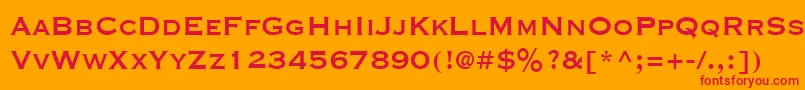 フォントCopperplateCondensedSsiCondensed – オレンジの背景に赤い文字