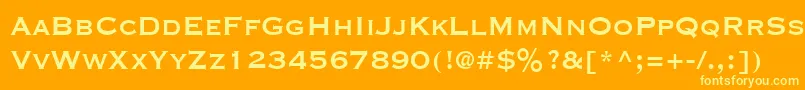 CopperplateCondensedSsiCondensed Font – Yellow Fonts on Orange Background
