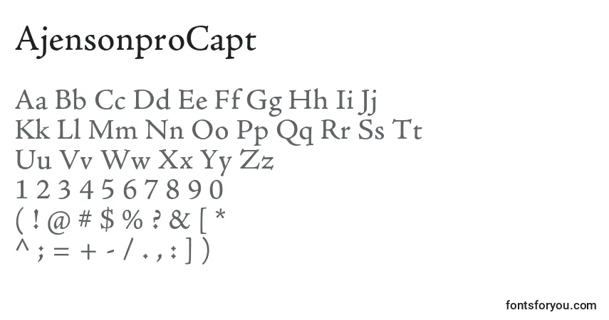Шрифт AjensonproCapt – алфавит, цифры, специальные символы